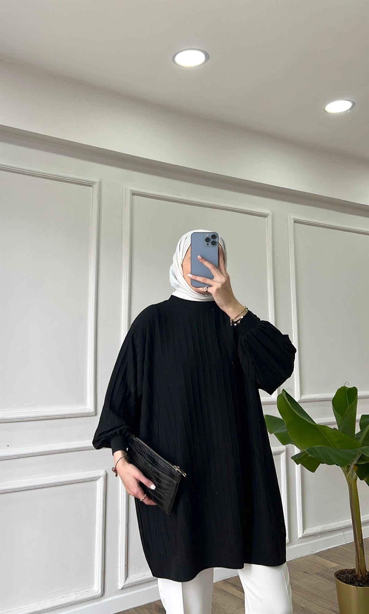 Siyah - Soft Merserize Tunik