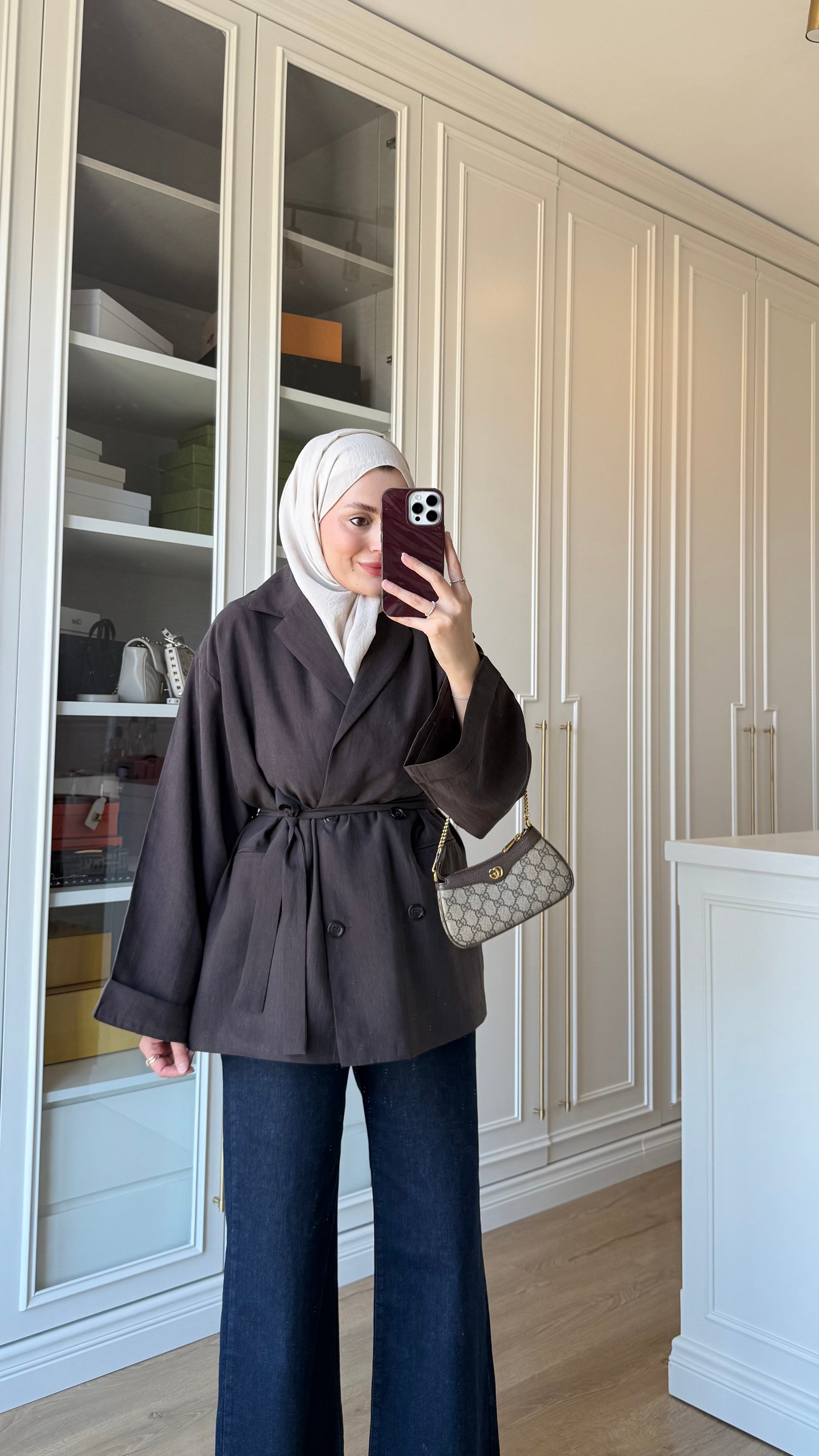 Tensel Blazer Ceket Acı Kahve