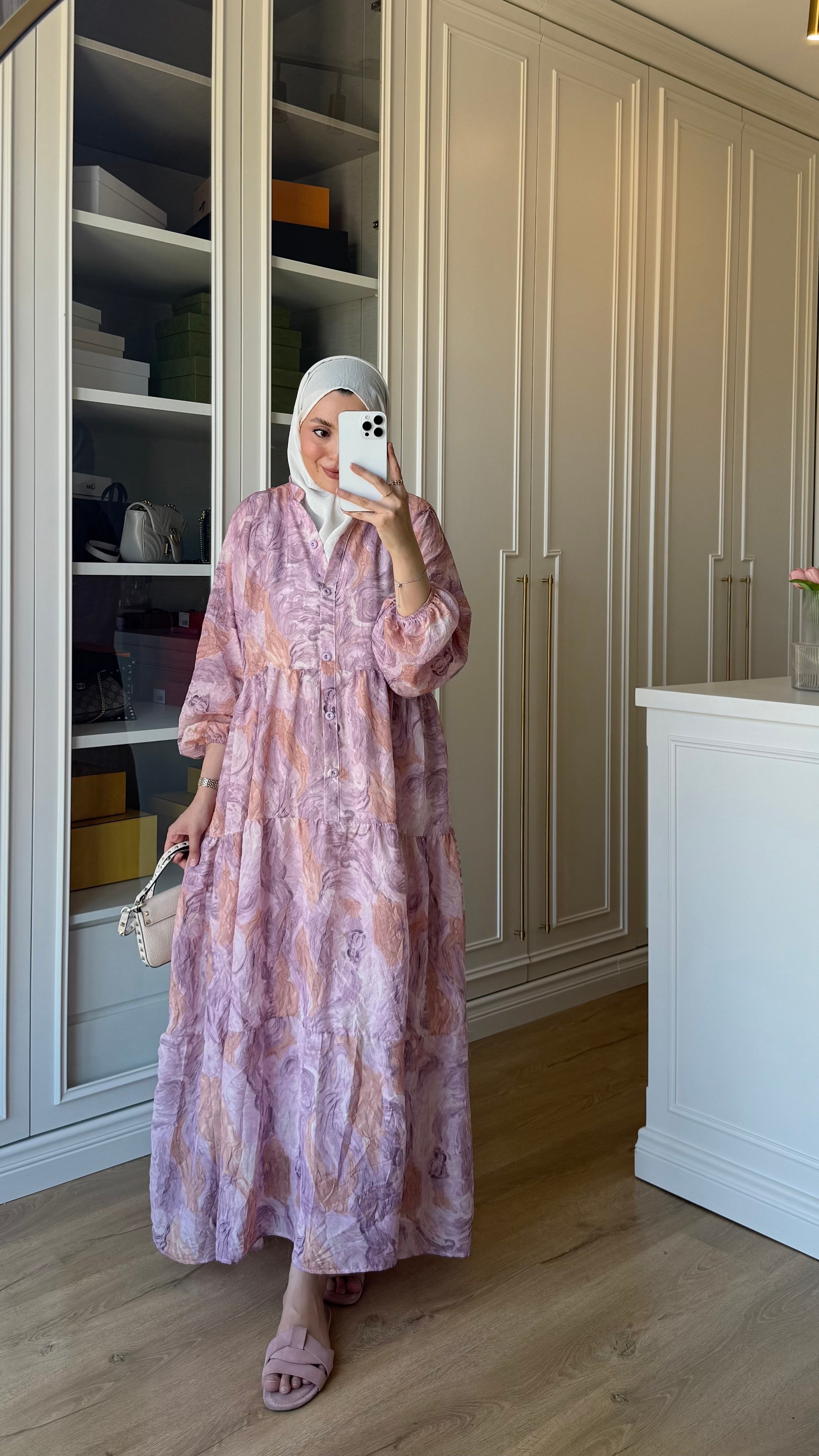 Vual Elbise Pembe