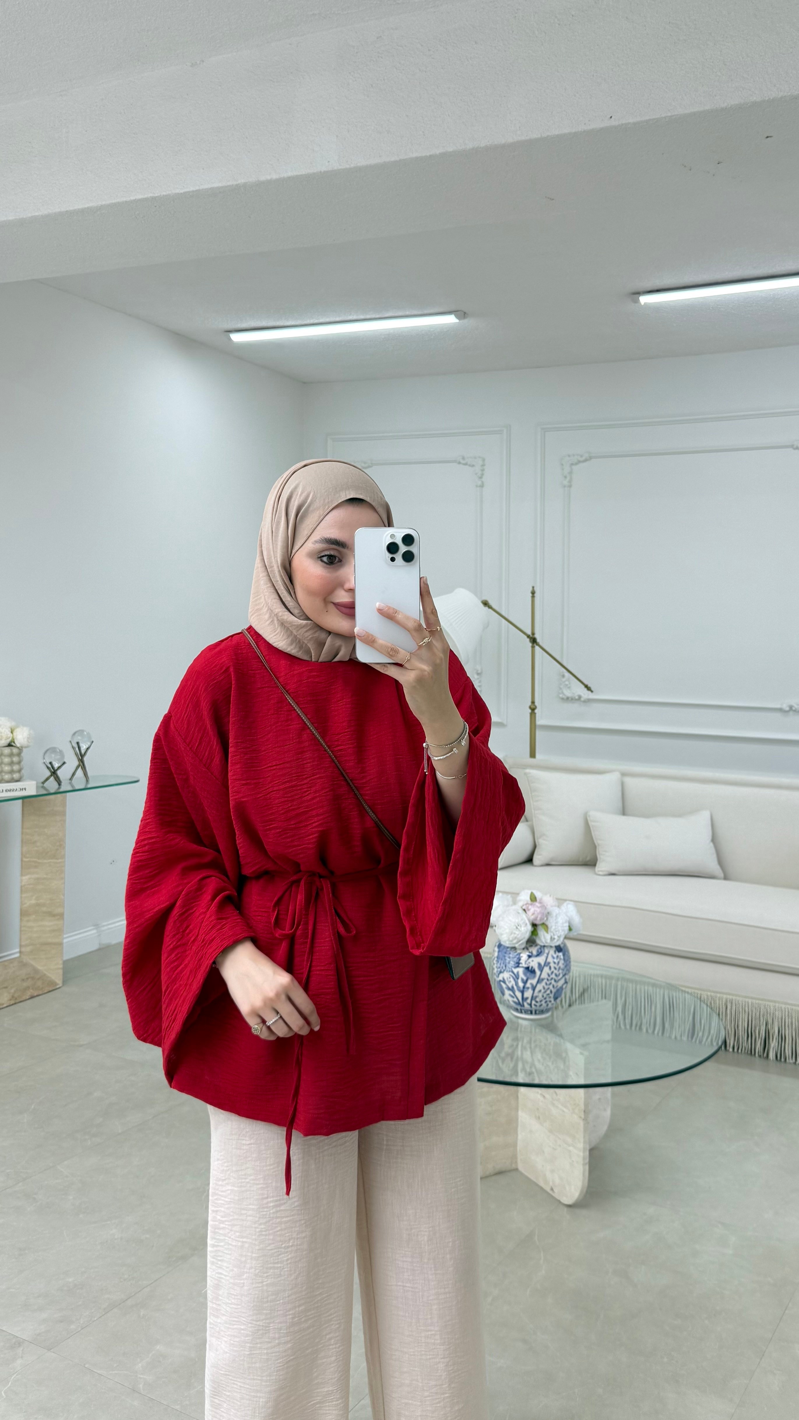 Zoe Keten Bluz Kırmızı