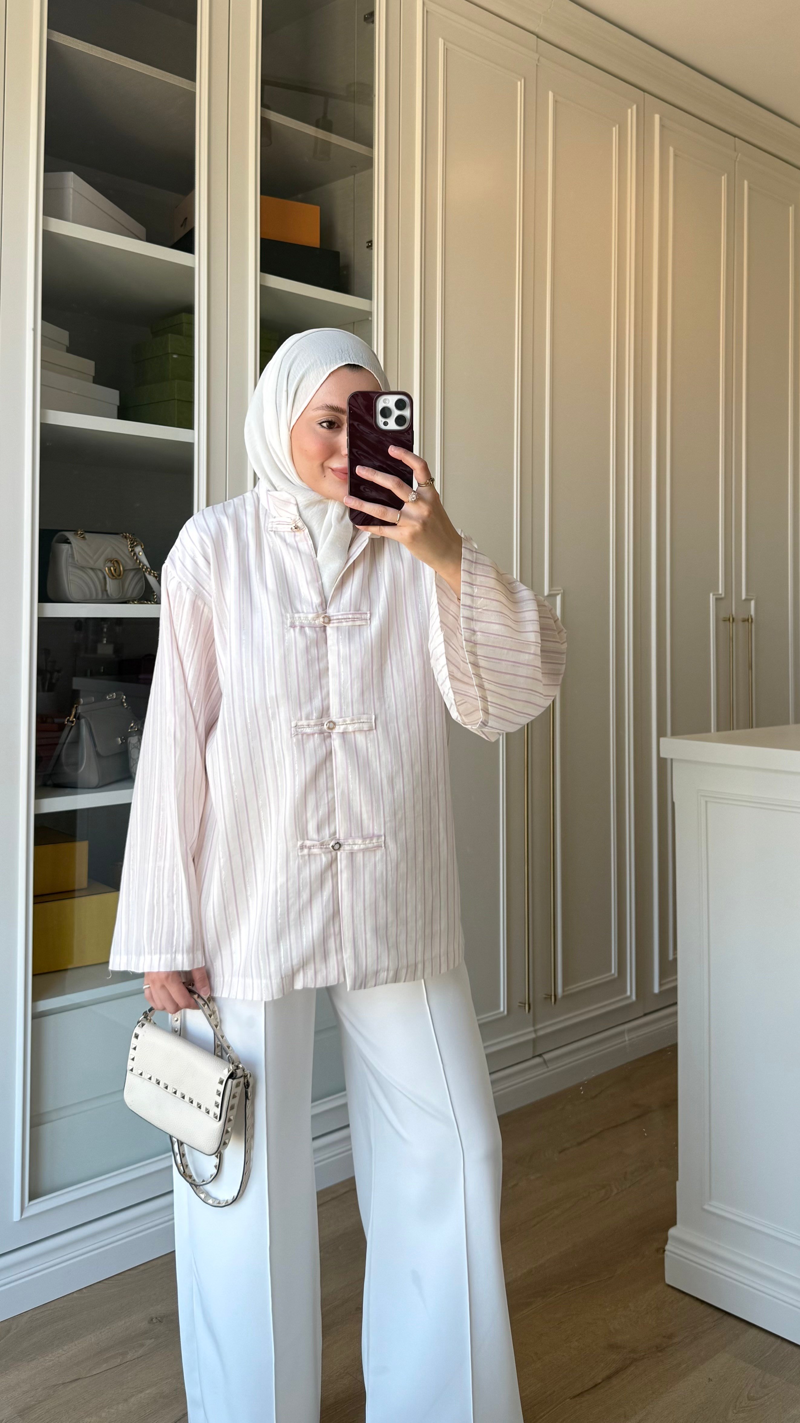 Zr Model Simli Gömlek Pembe
