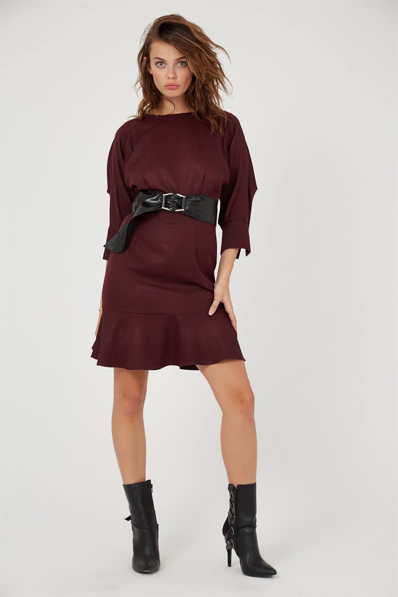 Bordo 19WE231 ELBİSE