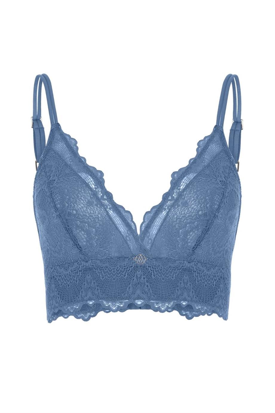 FLAME DERİN DEKOLTELİ BRALET MAVİ