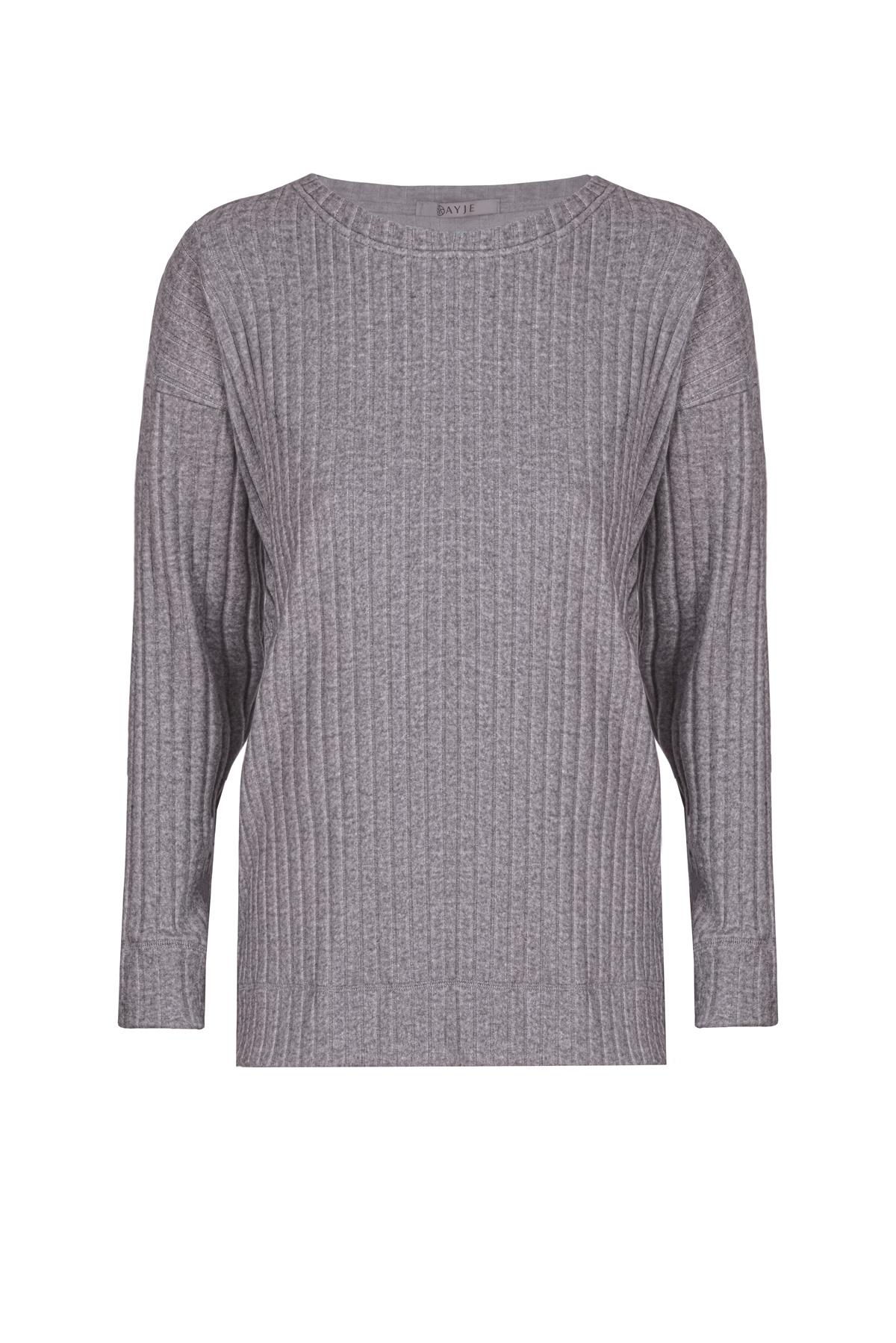 WINTER LOUNGEWEAR UZUN KOLLU TİŞÖRT GRİ