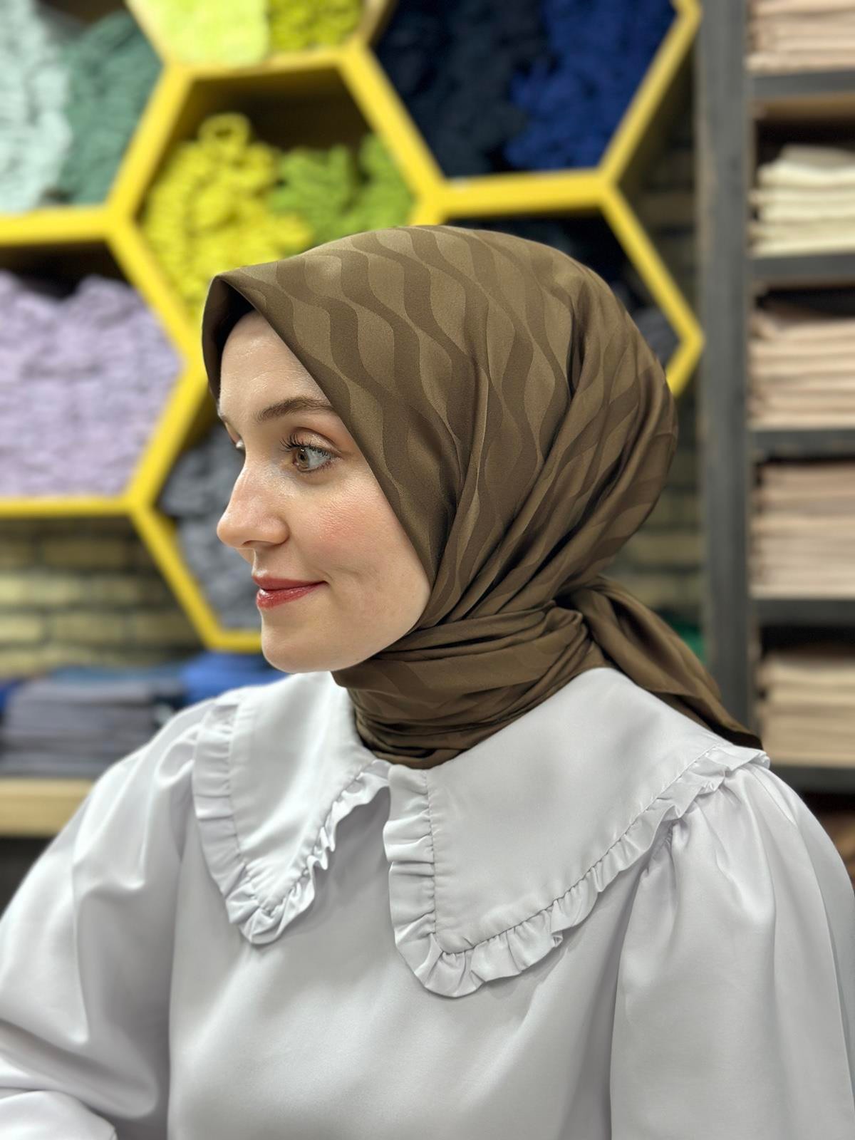 Su Yolu Jakar Eşarp Acı Kahve