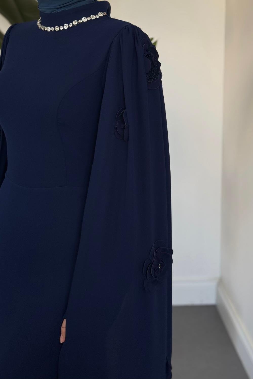 Aliya Pelerini Güllü Balık Abiye Lacivert