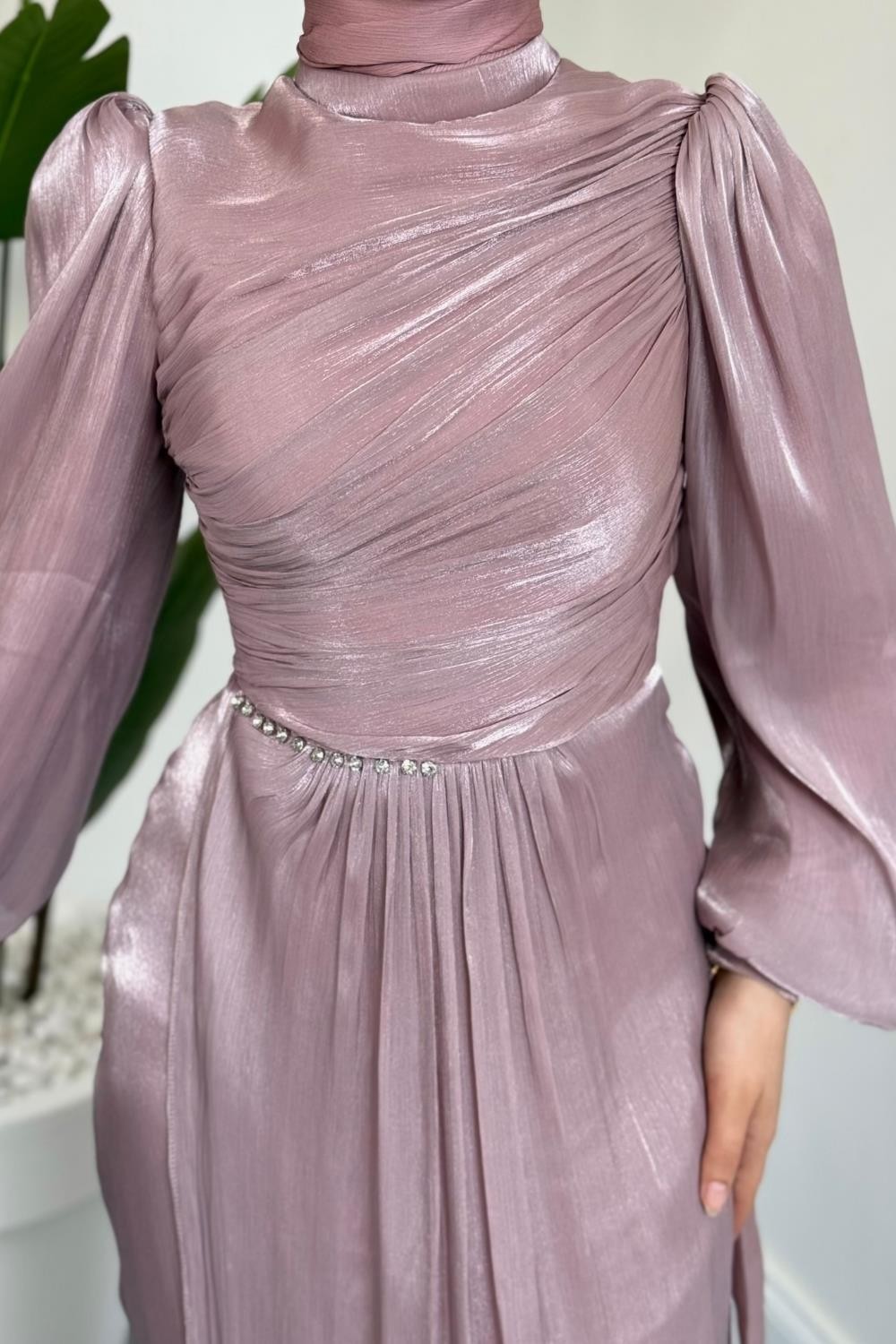 Cleane Beli Taşlı Ja Jan Abiye Pudra