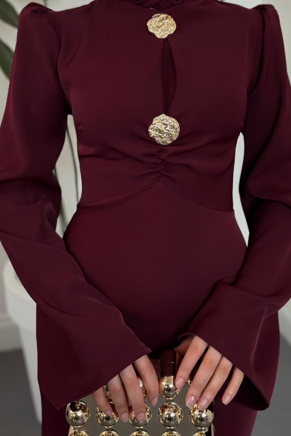Jaumel Balık Abiye Bordo