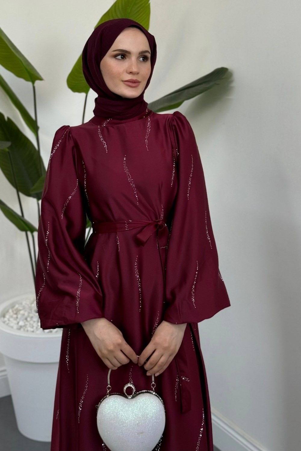 Kaitlyn Taşlı Abiye Mürdüm