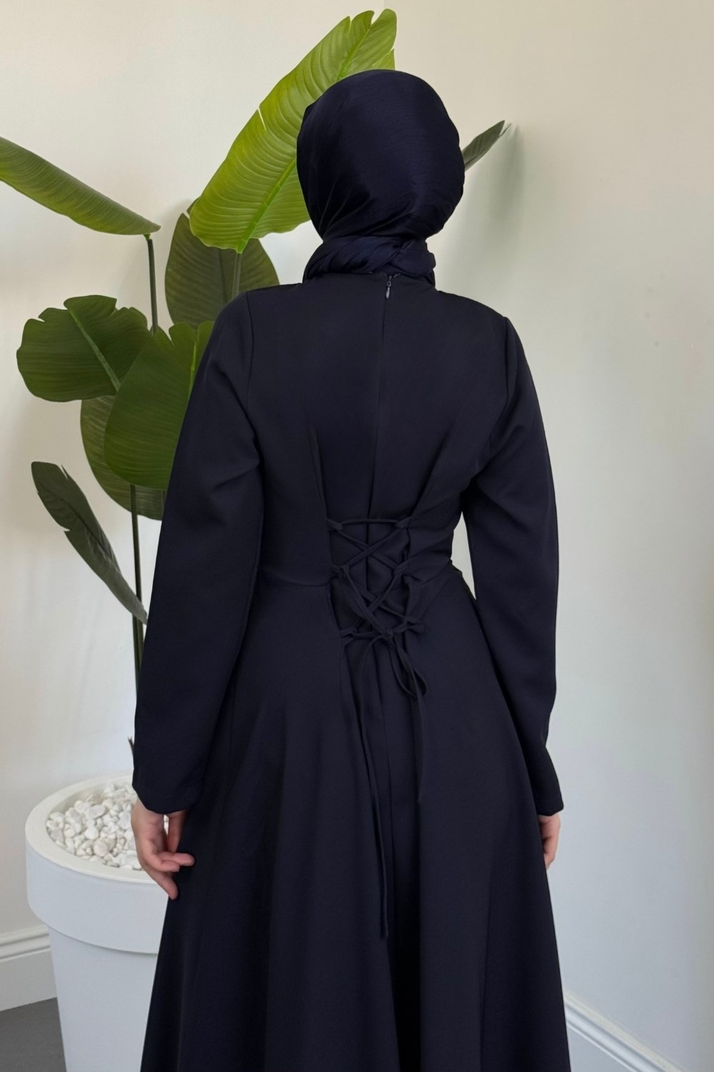 Olena Seyyar Pelerinli Abiye Lacivert