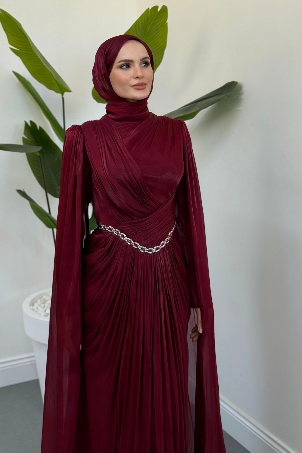 Vilma Taşlı Jan Jan Abiye Bordo 
