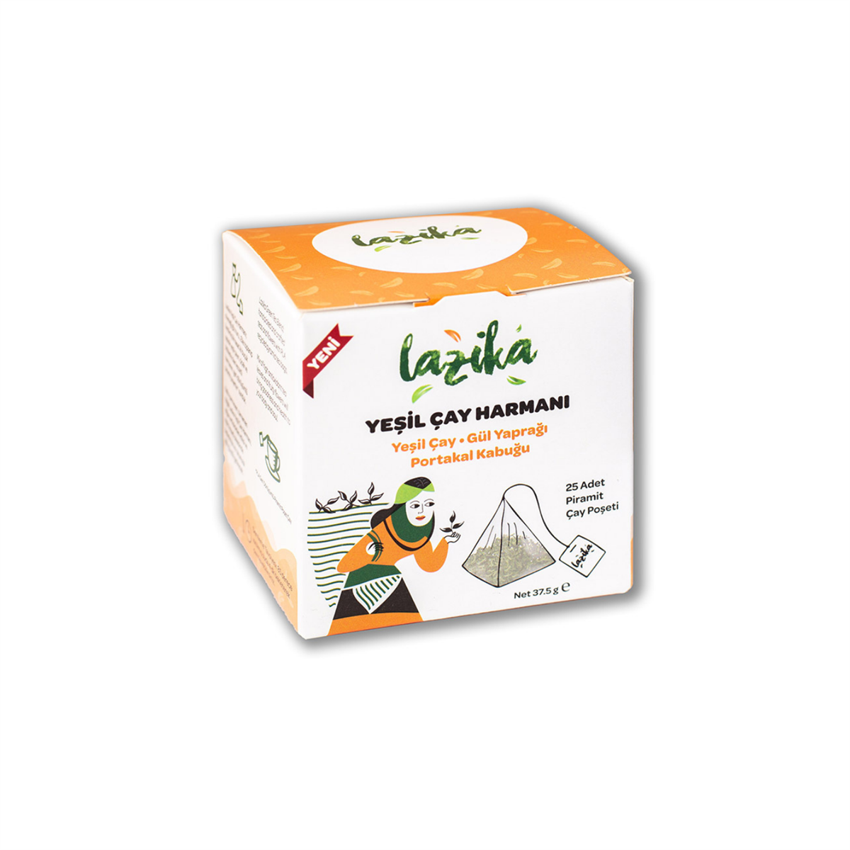 Lazika Sağlık Küpü Yeşil Çay Tomurcuk Gül Portakal Kabuğu Kabuğu 22.5 gr