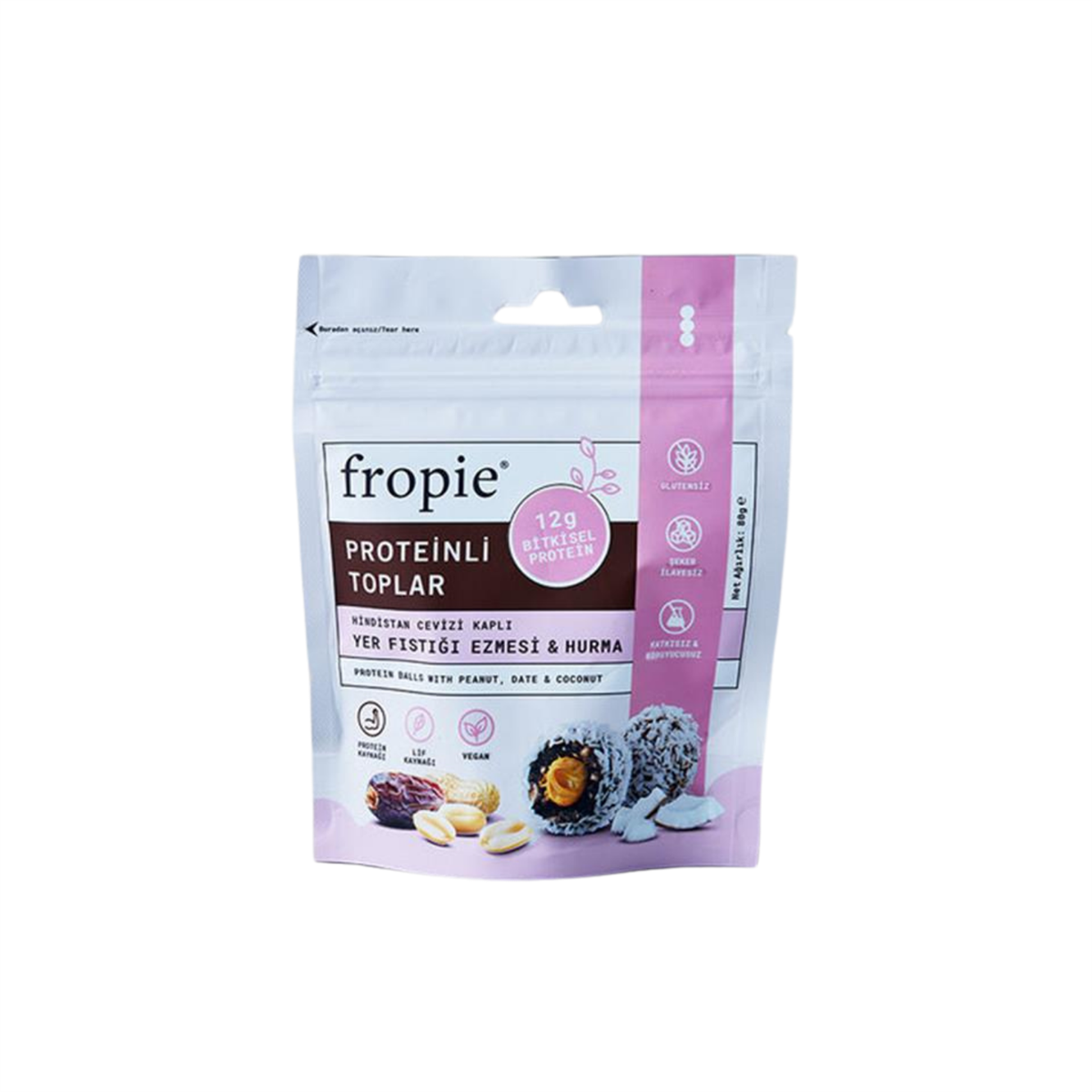 Fropie Yer Fıstığı Ezmesi&Hurma Protein Topları 80 gr
