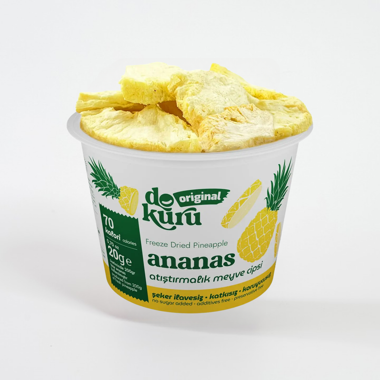 Dokuru Dondurularak Kurutulmuş Ananas 20 grDokuru