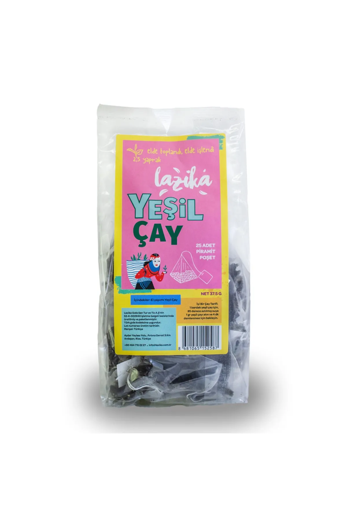Lazika Pramit Poşet El Yapımı Yeşil Çay 25li 37,5grMemleket Gurmesi