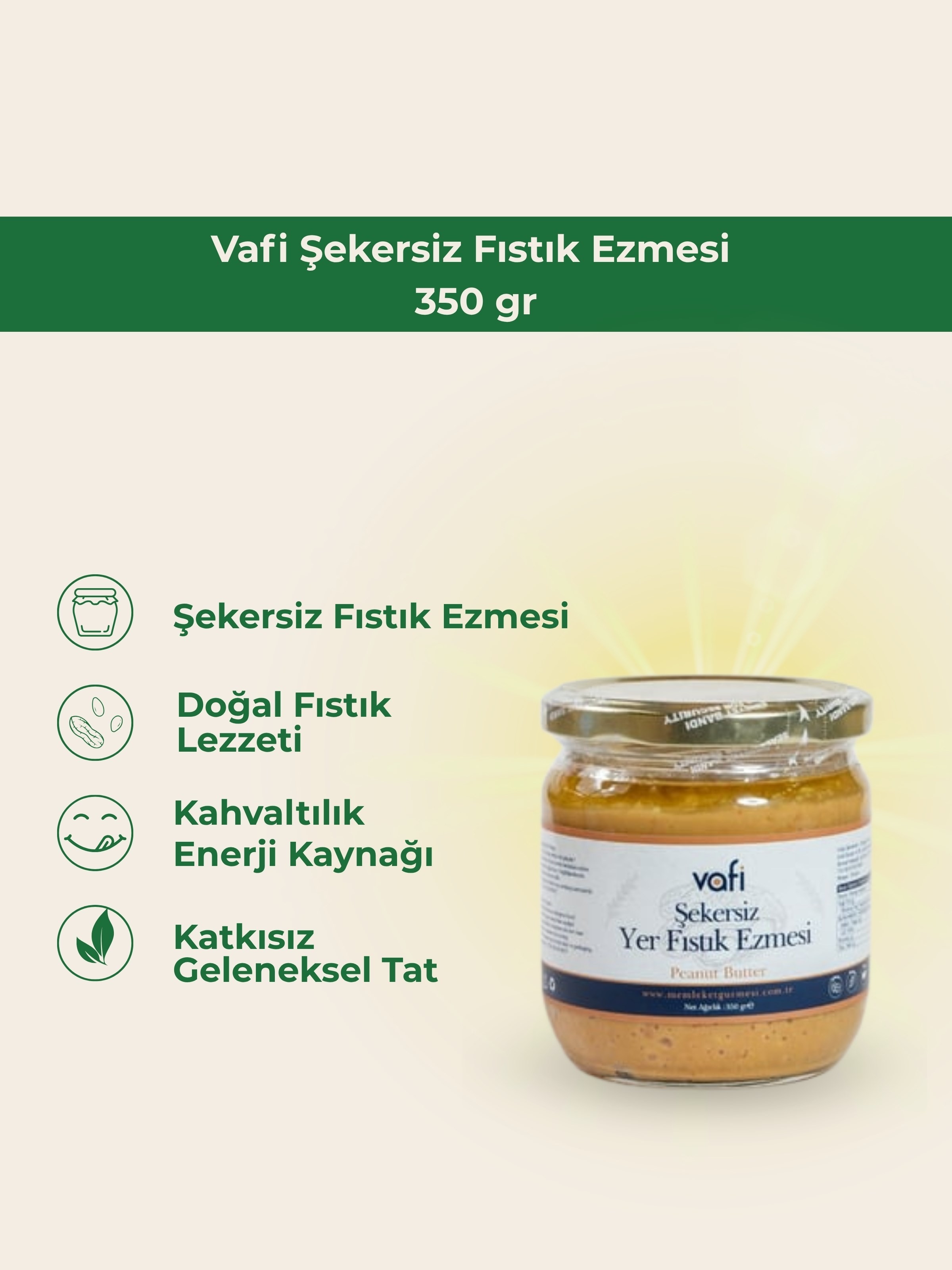 Şekersiz Fıstık Ezmesi 350 gr MGMemleket Gurmesi