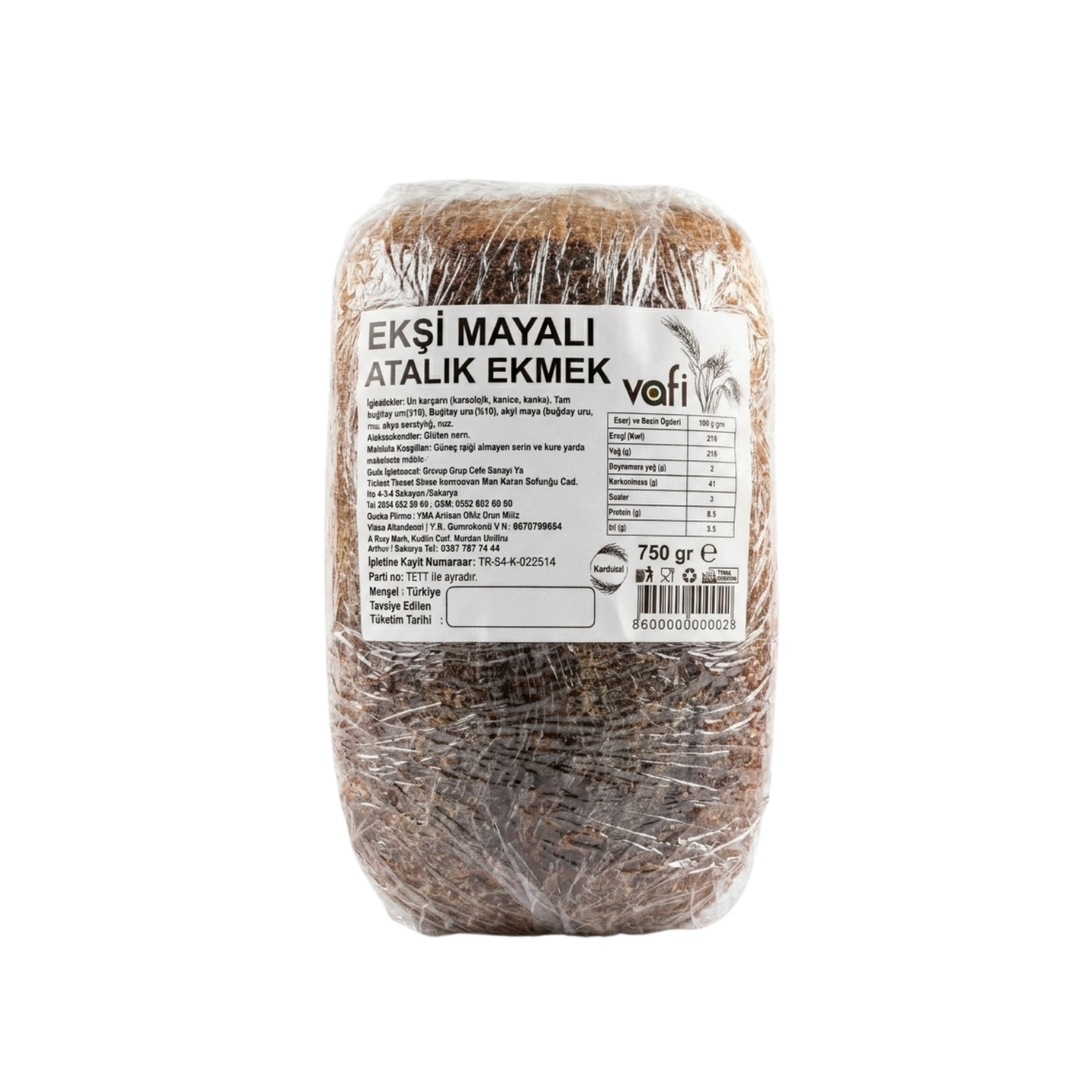 Vafi Ekşi Mayalı Atalık Ekmeği 750 g 1 ADETVafi