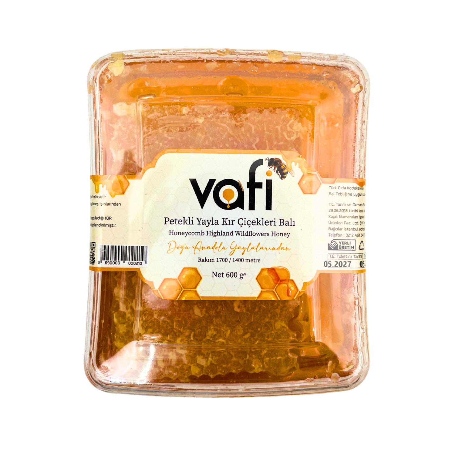 Vafi Petekli Yayla Kır Çiçekleri Balı 600 grVafi