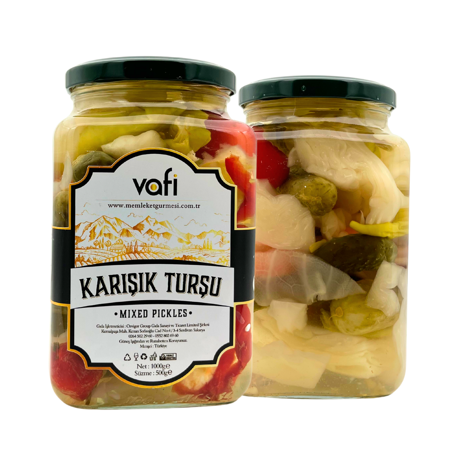 Vafi Turşu Serisi Karışık Turşu 1000cc-500grMemleket Gurmesi