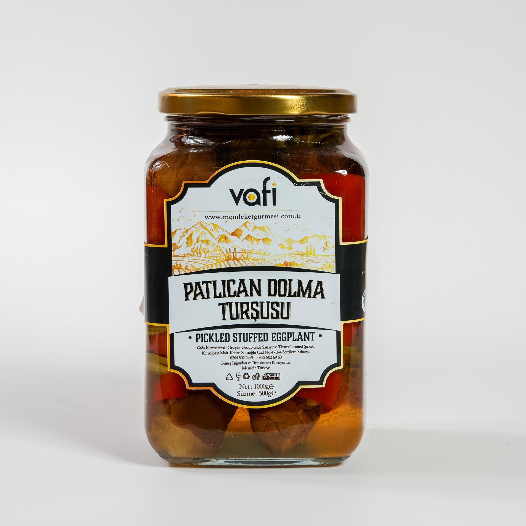 Vafi Turşu Serisi Patlıcan Dolma Turşusu 1000cc-500grVafi