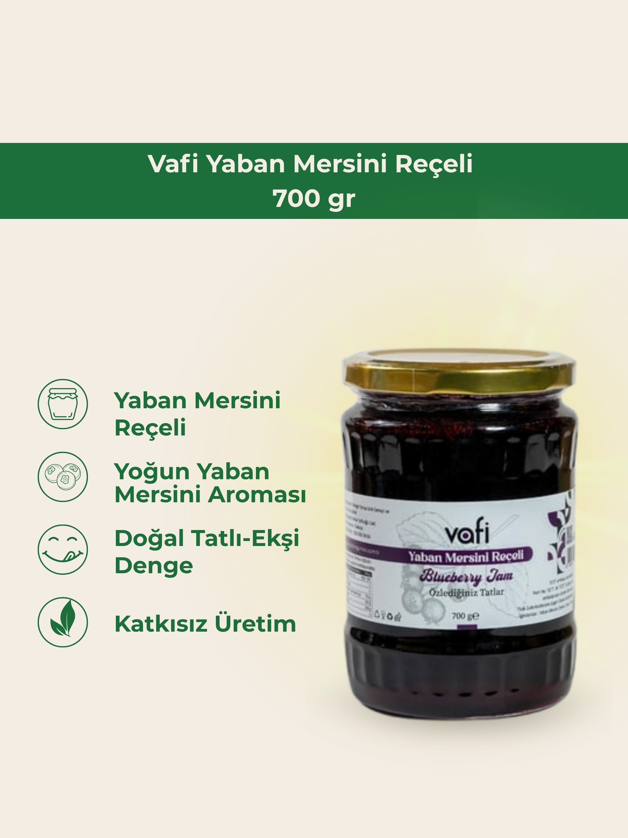 Vafi Yaban Mersini Reçeli 700 gr Memleket Gurmesi