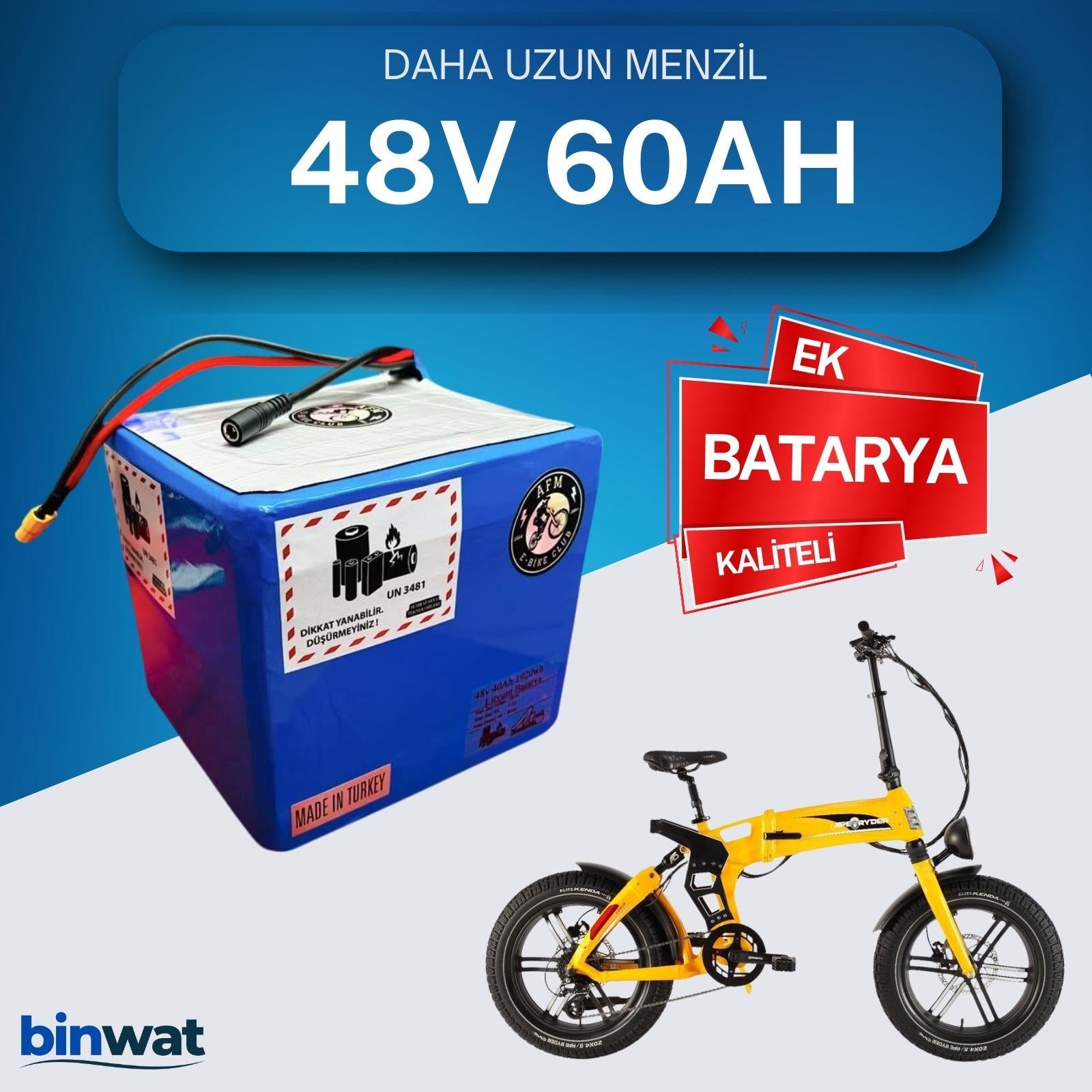 48V 60 Ah Ek Batarya - Yüksek Performanslı Elektrikli Bisiklet Bataryası