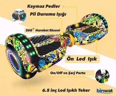 RYDER STAR HOVERBOARD 36V 250 WATT X2 ELEKTRİKLİ DENGELİ KAYKAY