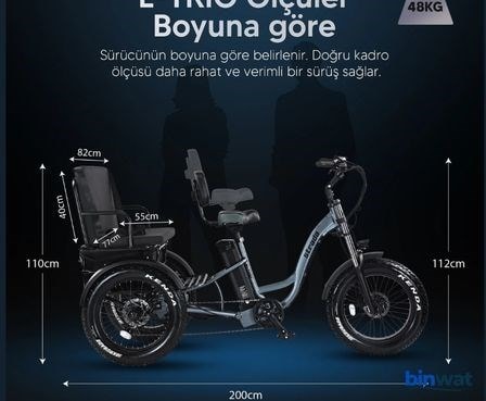 STRADA E-TRIO 48V 750 WATT ÜÇ TEKERLEKLİ ELEKTRİKLİ BİSİKLET