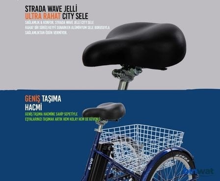 STRADA E-VO 36V 350 WATT ÜÇ TEKERLEKLİ ELEKTRİKLİ BİSİKLET