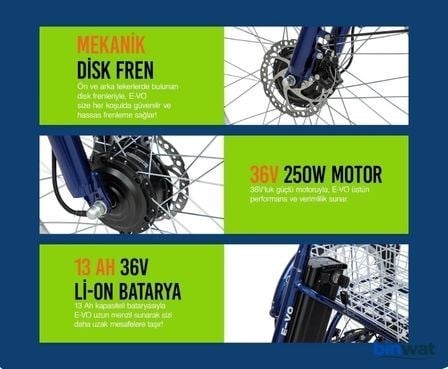 STRADA E-VO 36V 350 WATT ÜÇ TEKERLEKLİ ELEKTRİKLİ BİSİKLET