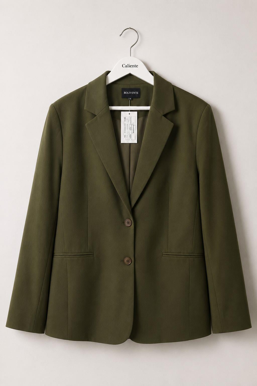 Kadın Blazer Ceket Oversize Astarlı ve Vatkalı Haki