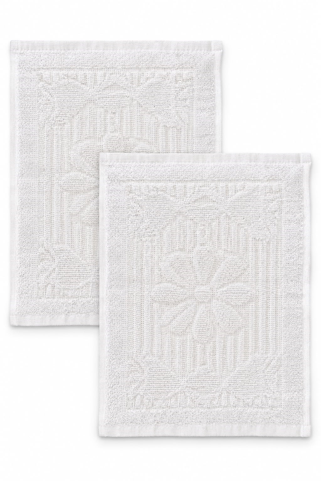 2'li Renkli 33X25cm Ölçülü El Havlusu/Bezi Beyaz