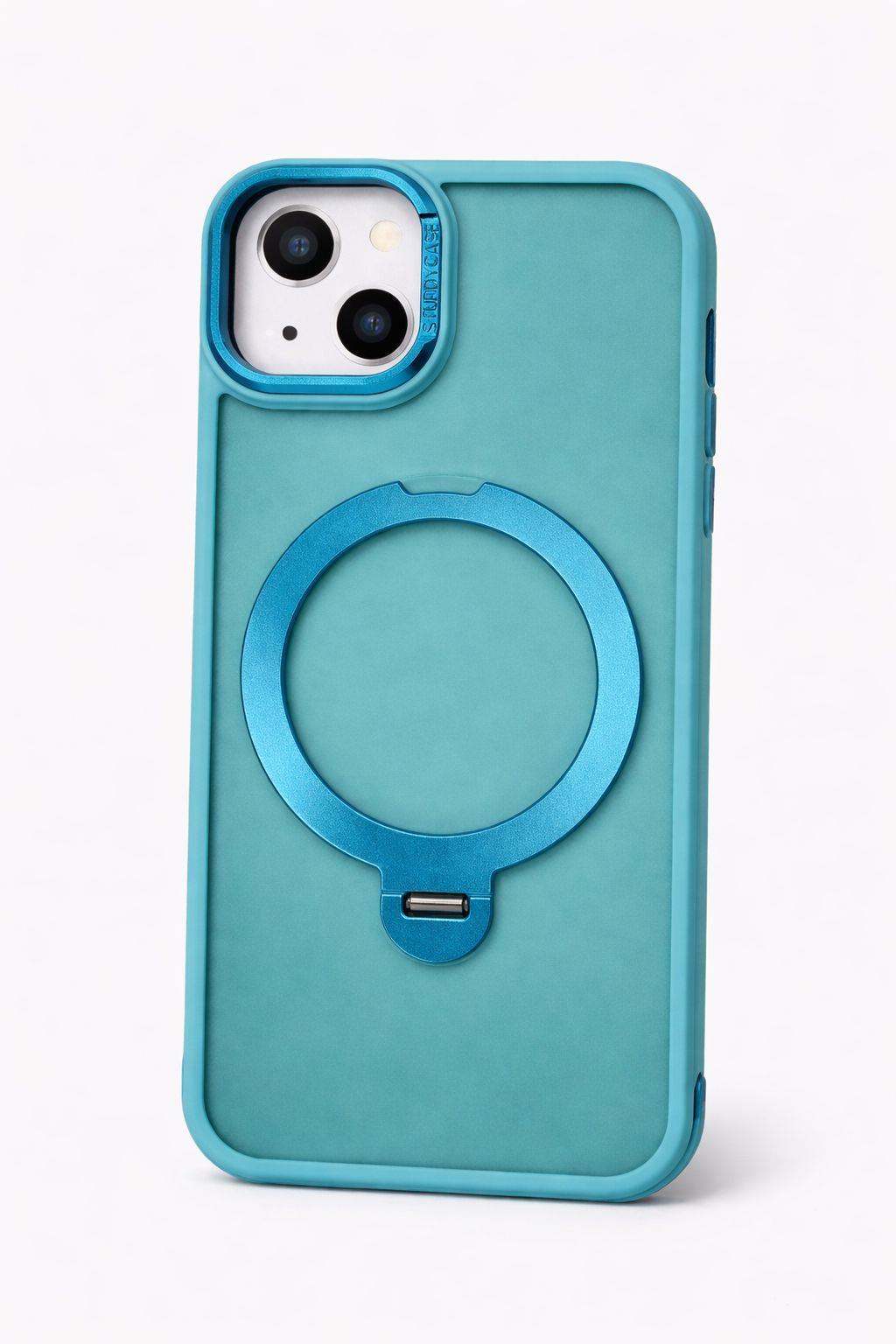 İphone 15 Pro Uyumlu MagSafe Dönebilen Mat Yüzeye Sahip Kılıf Mavi