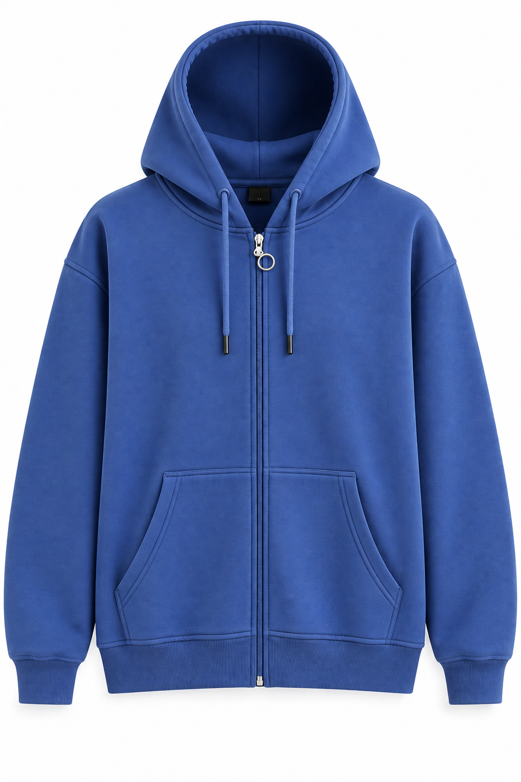 Kapüşonlu Fermuarlı Cepli Oversize Şardonlu Sweatshirt Lacivert