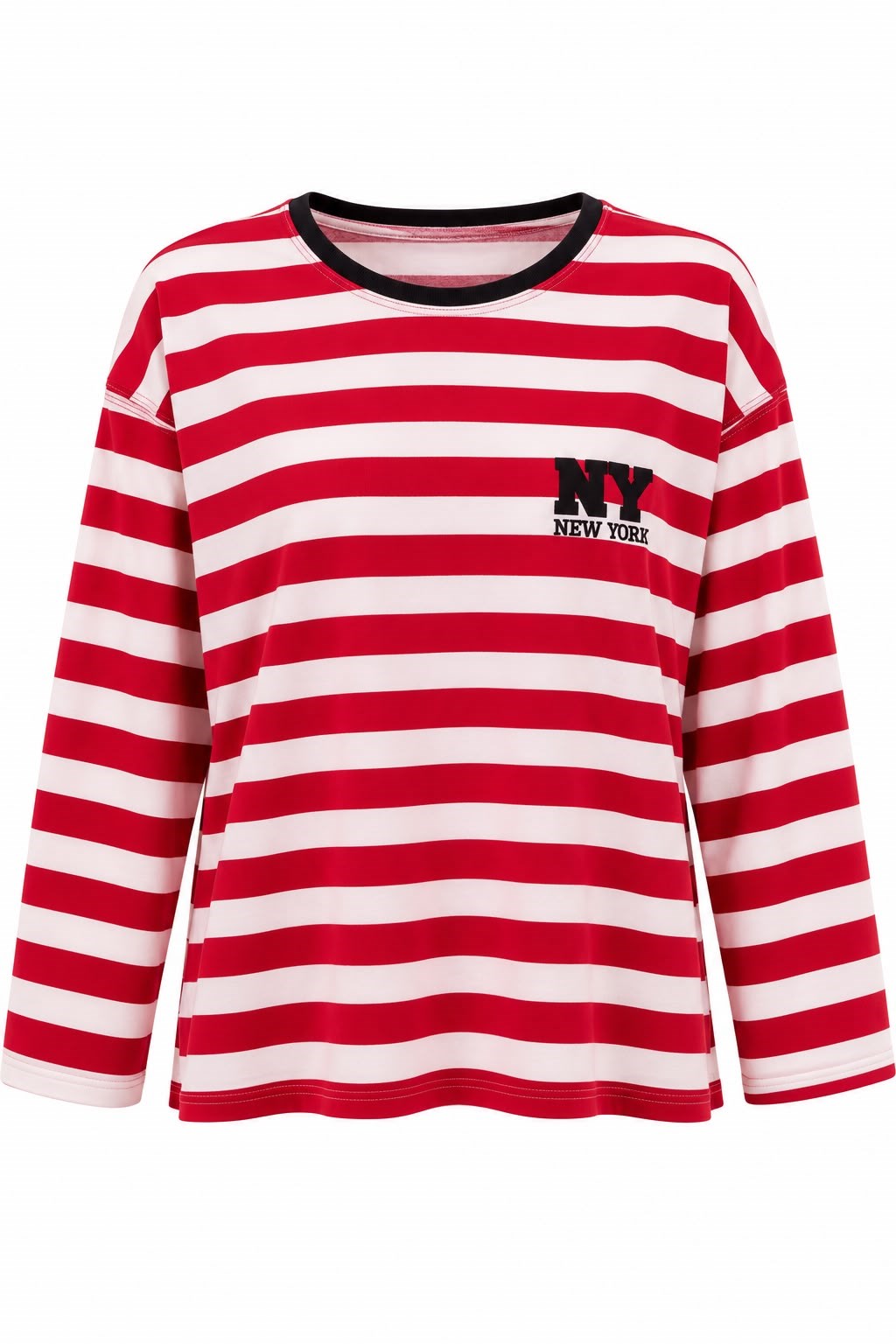 Kadın Baskılı Bisiklet Yaka Oversize Sweatshirt Kırmızı
