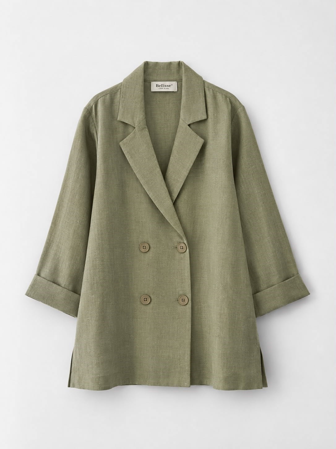 Kadın Kruvaze Yaka Oversize Blazer Ceket Açık Haki