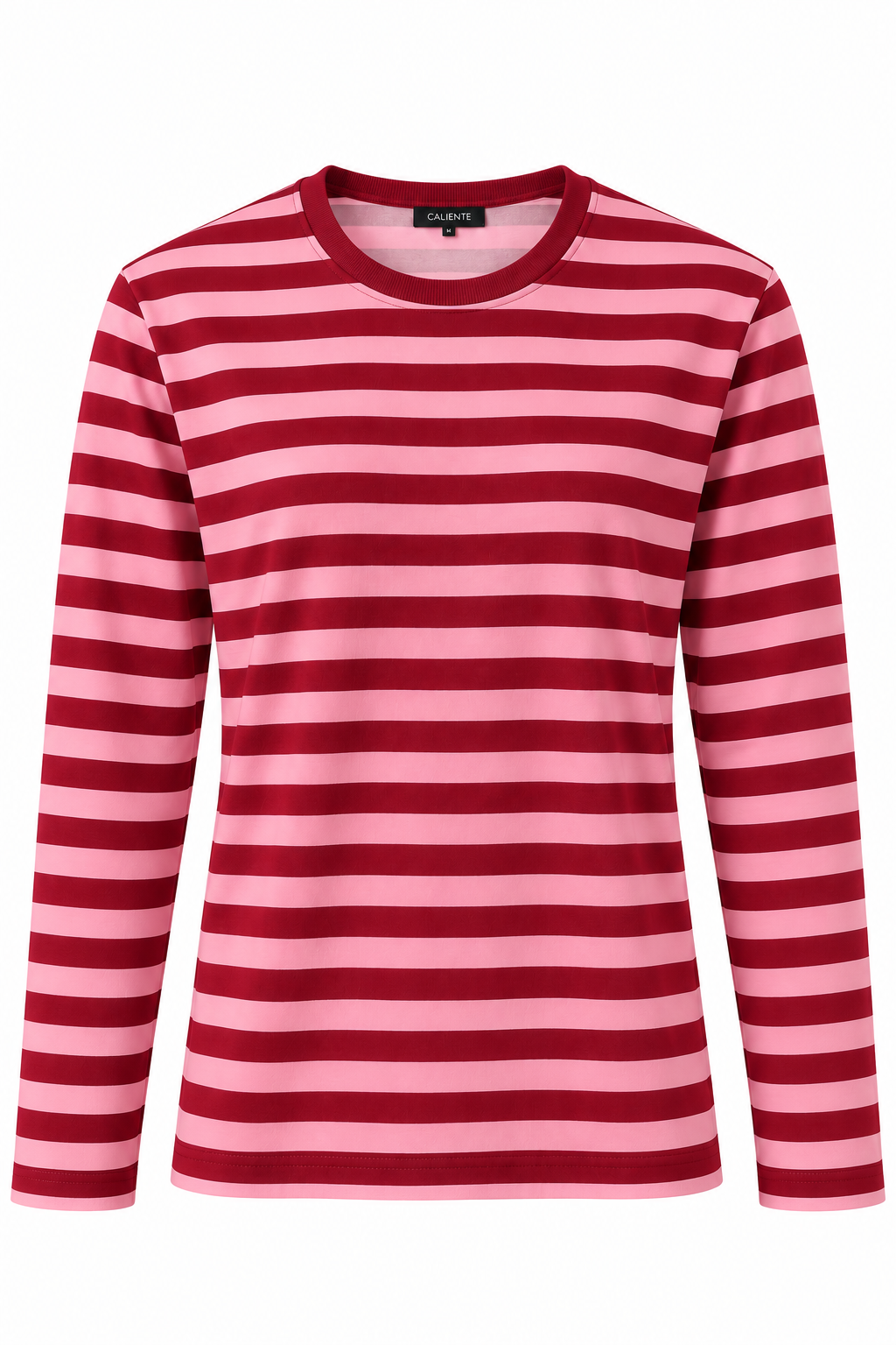 Kadın Çizgi Desenli Sweatshirt Pembe