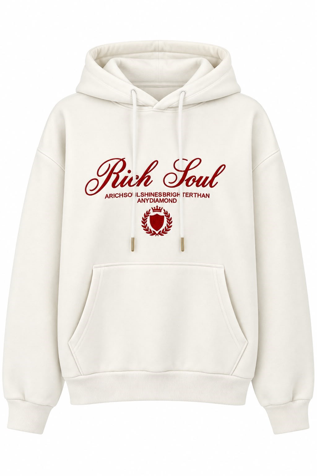 Kadın Baskılı Oversize Kapüşonlu Cep Detay Sweatshirt Beyaz