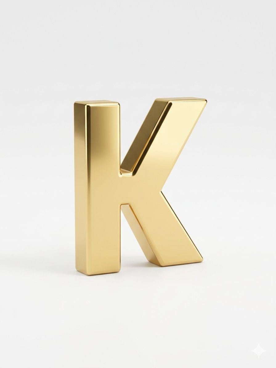Gold Charm K Harfi