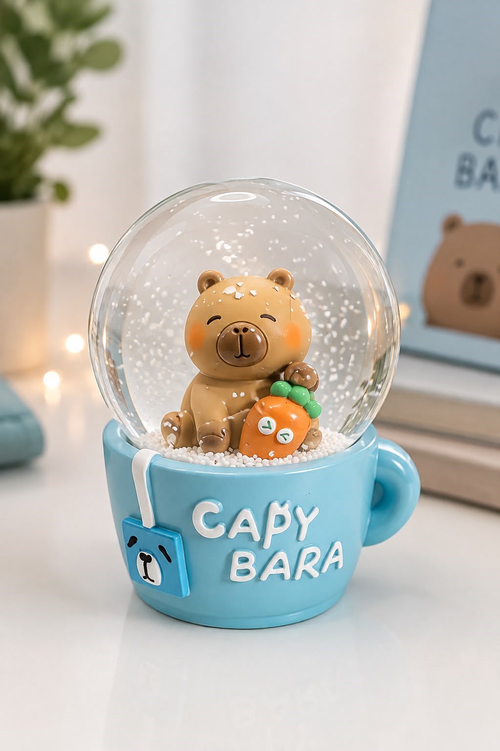 Capy Bara Işıklı Kar Küresi Mavi