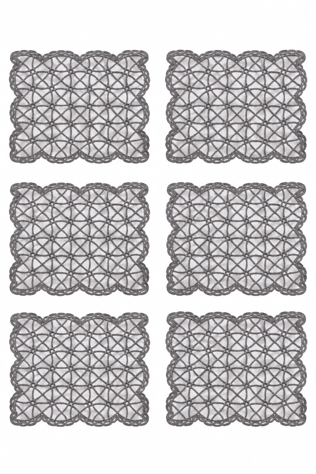 6'lı Geometrik Desenlİ 40x28 Ölçülü Runner Gri