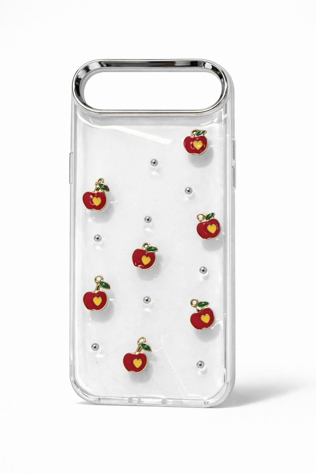 İphone 17 Air Uyumlu Şeffaf Elma Figürlü Kılıf