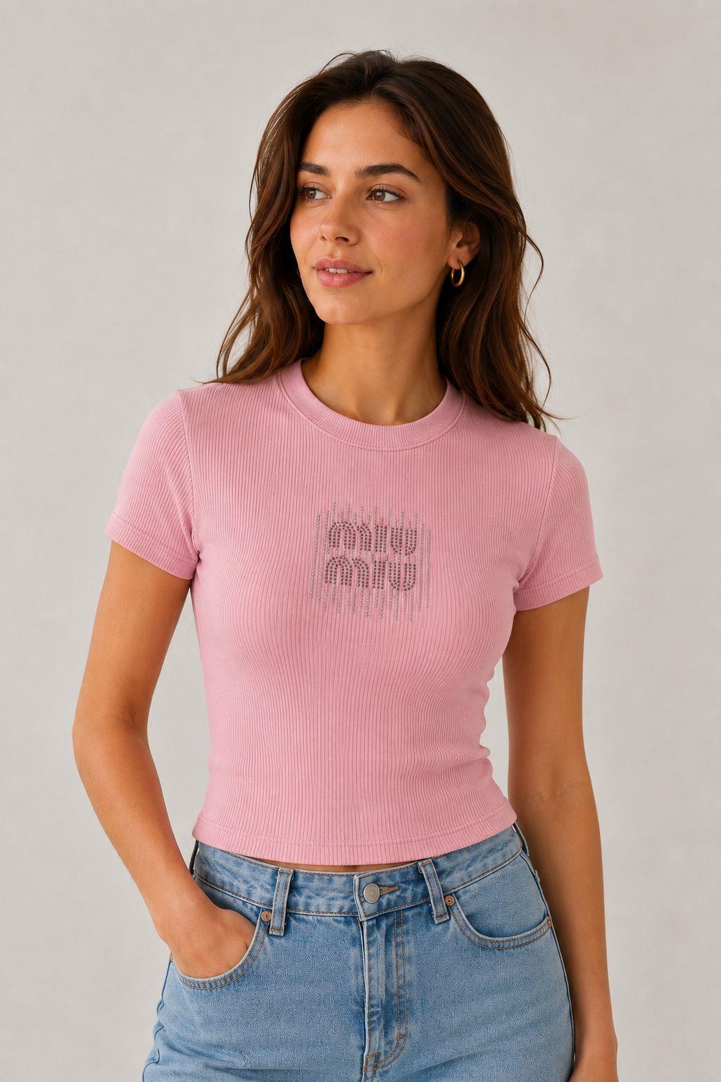 Kadın Bluz Kaşkorse Yazı Taşlı Şık Crop Bluz Turuncu
