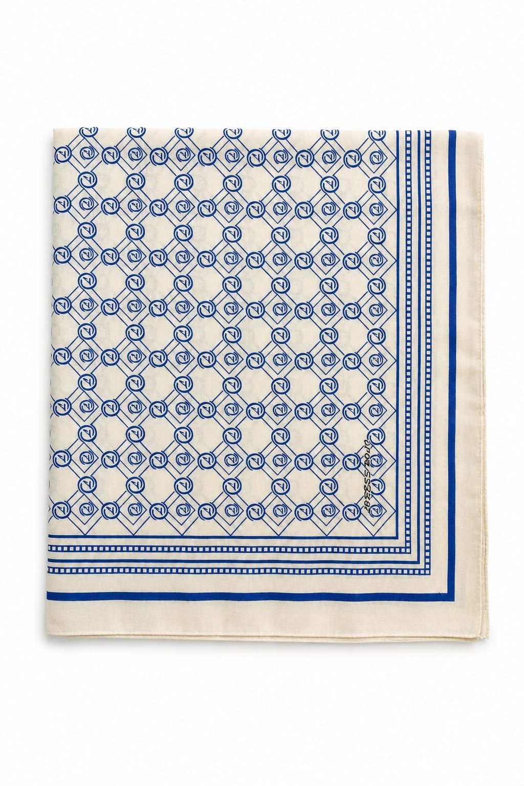 Kadın Monogram Desenli 180X70 Ölçülü Şal Beyaz