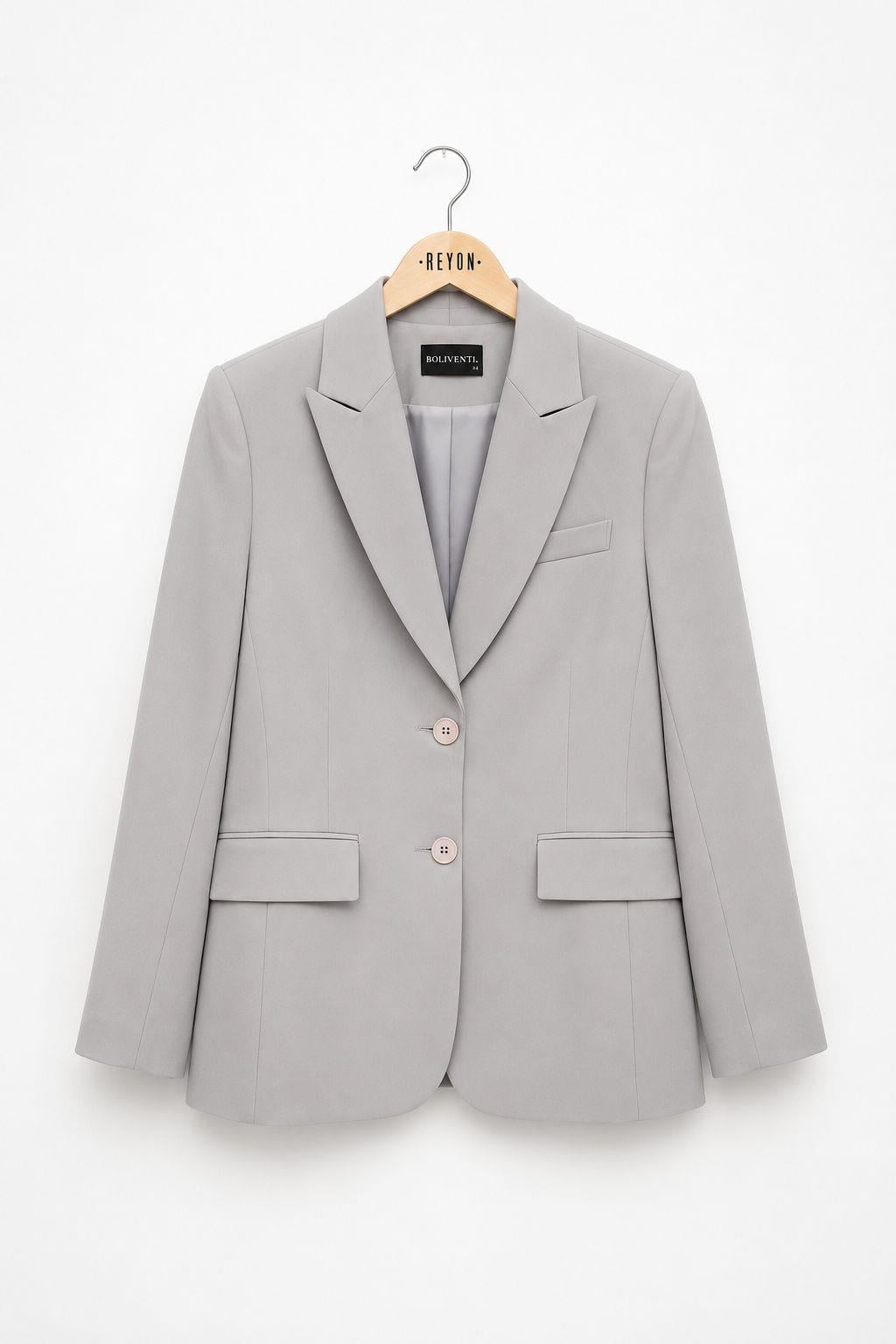 Kadın Düğmeli Astarlı Blazer Ceket