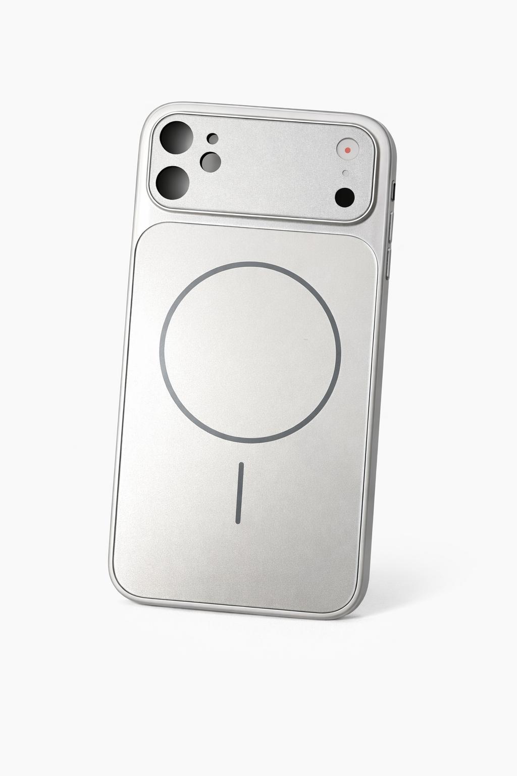 İphone 14 Pro Max Uyumlu 17 Pro Max Görünümlü Çevirici Kameralı Kılıf Gri