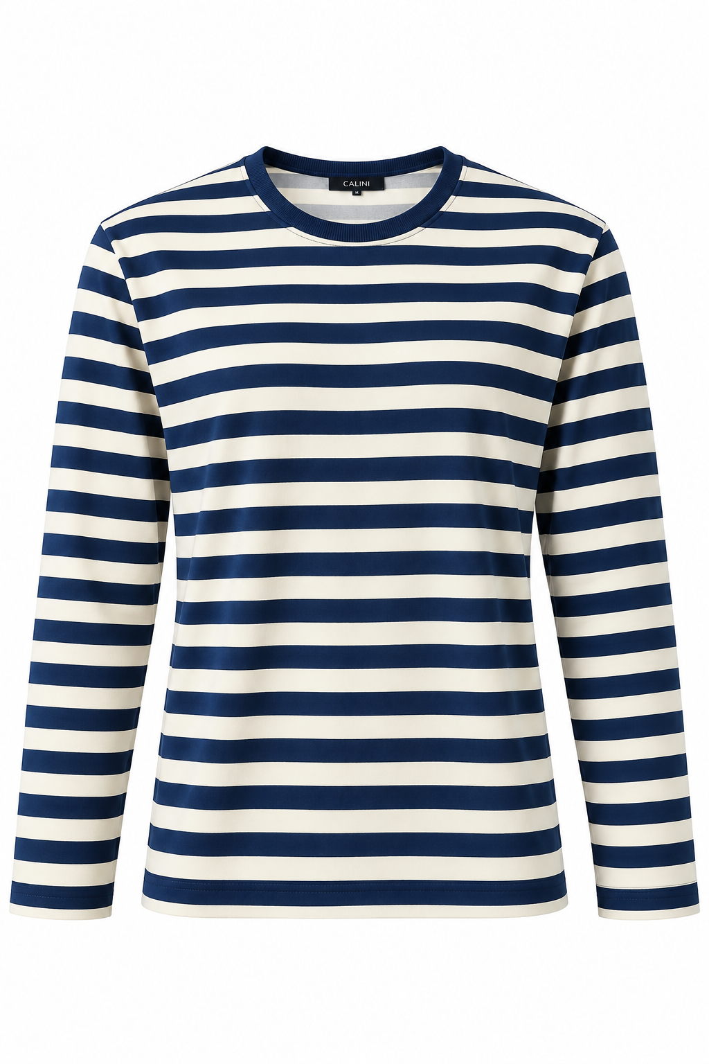 Kadın Çizgi Desenli Sweatshirt Lacivert