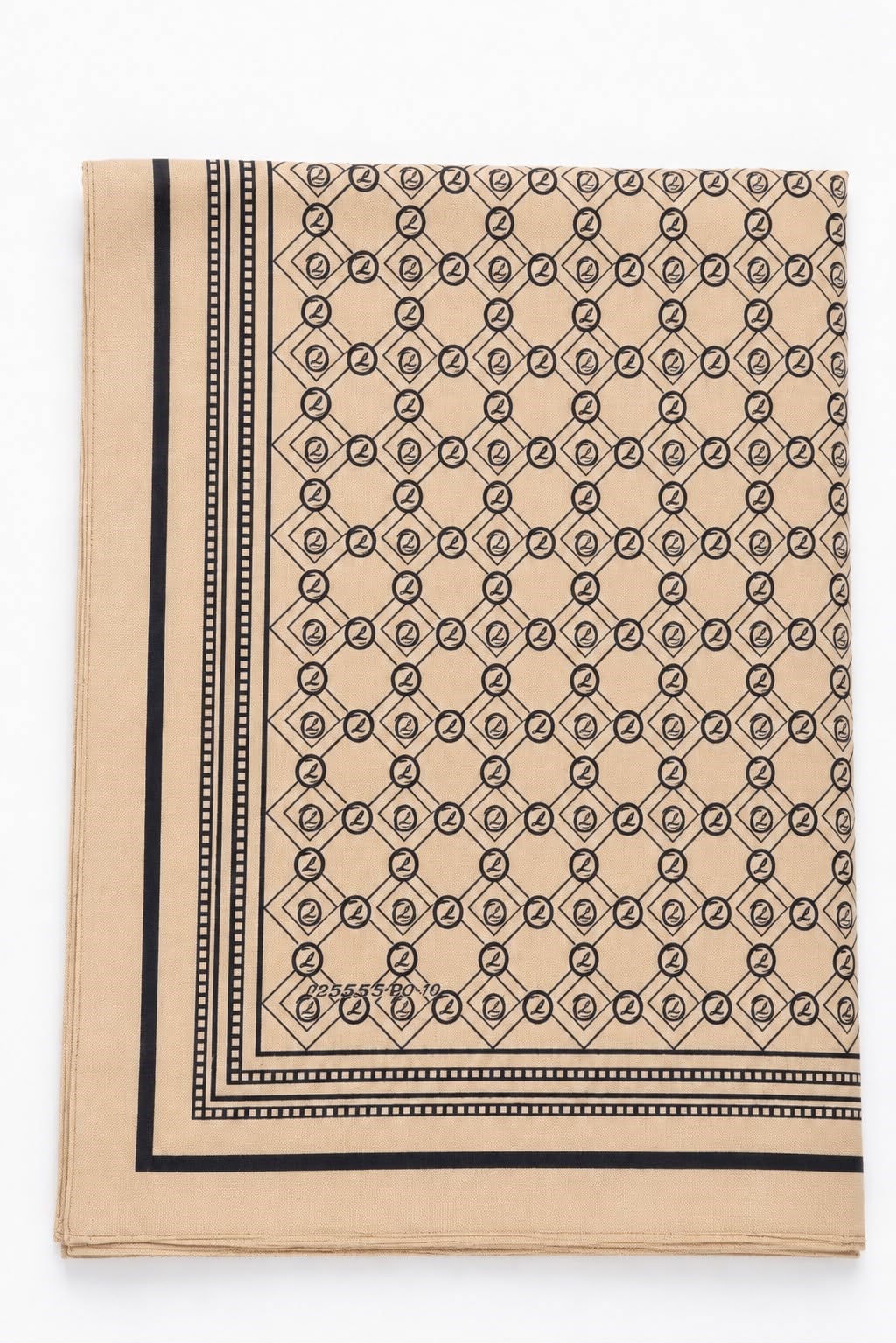 Kadın Monogram Desenli 180X70 Ölçülü Şal Bej