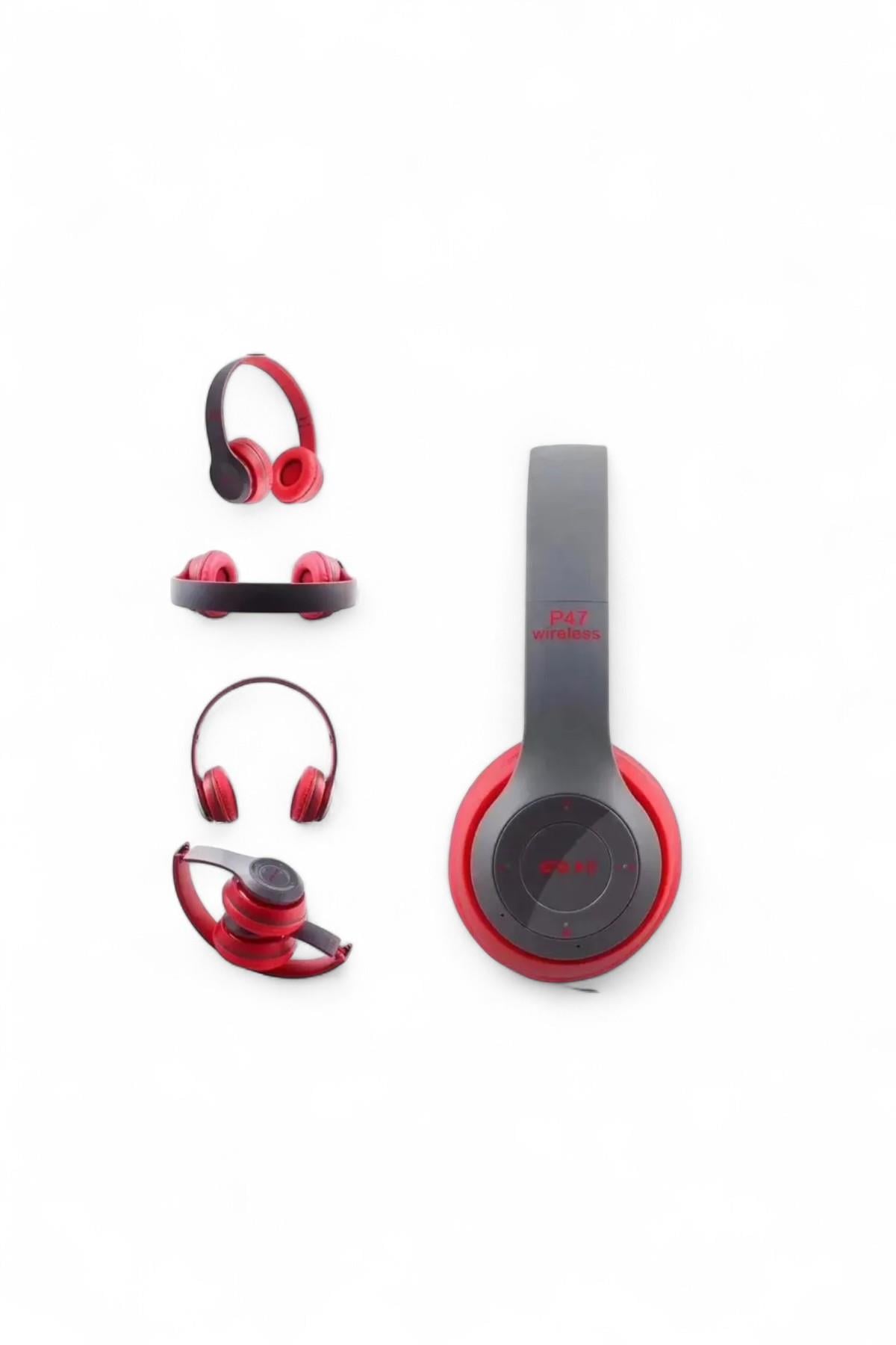 Kulak Üstü Kırmızı Bluetooth Kulaklık