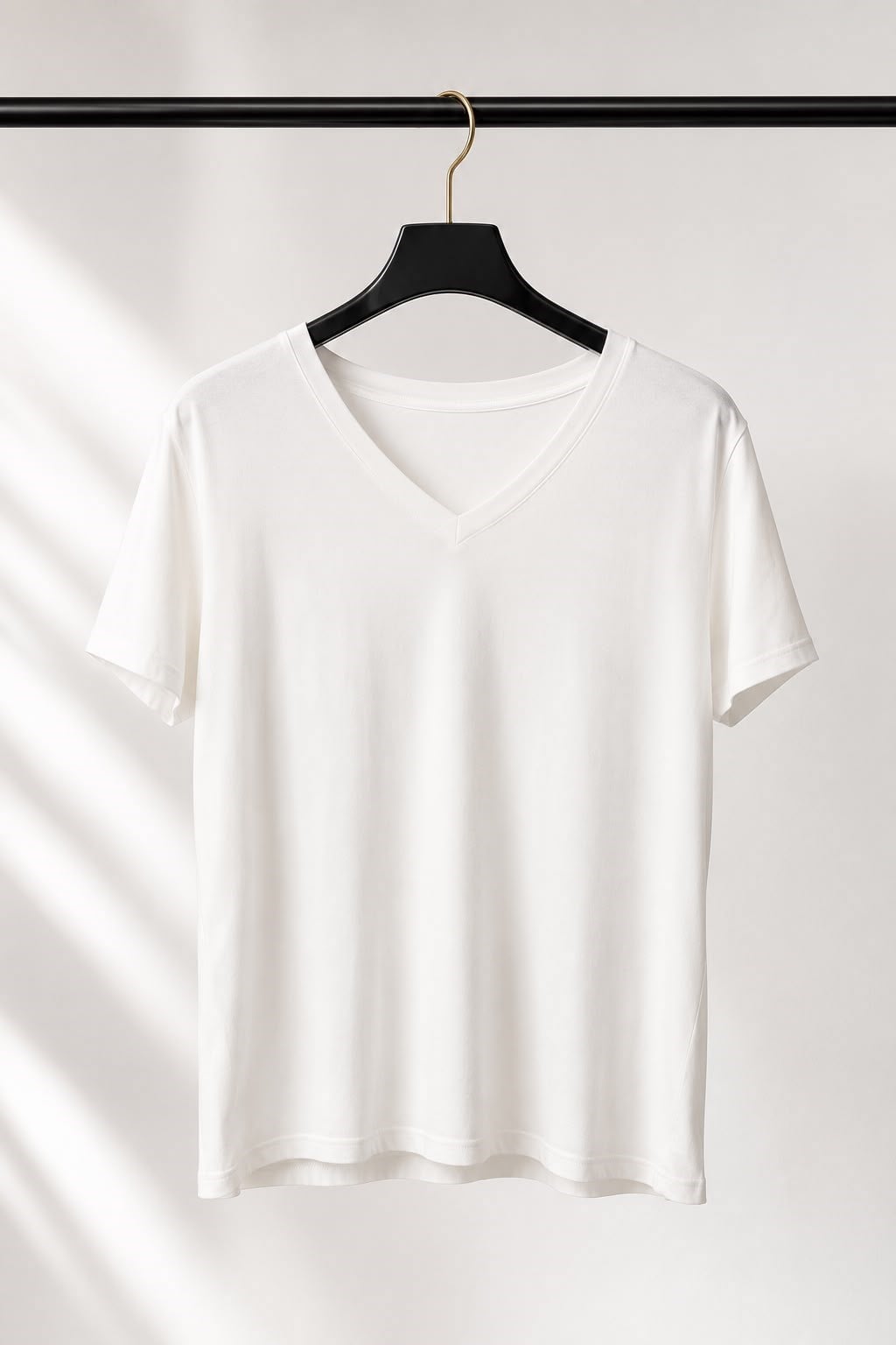 Kadın V Yaka Oversize Tshirt Beyaz